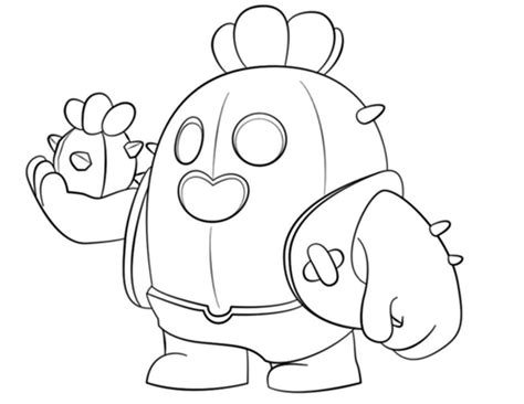 Spike Coloring Pages. Print Character Brawl Stars